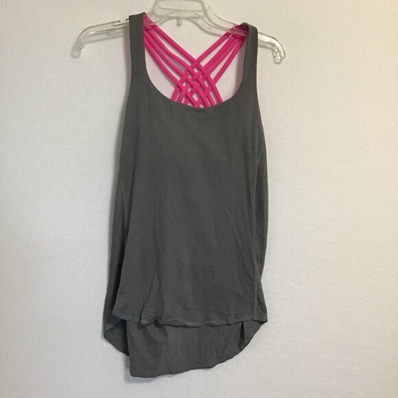 Lululemon Wild Tank Heathered Slate/Raspberry Glo Light Size 8 - Picture 7 of 12